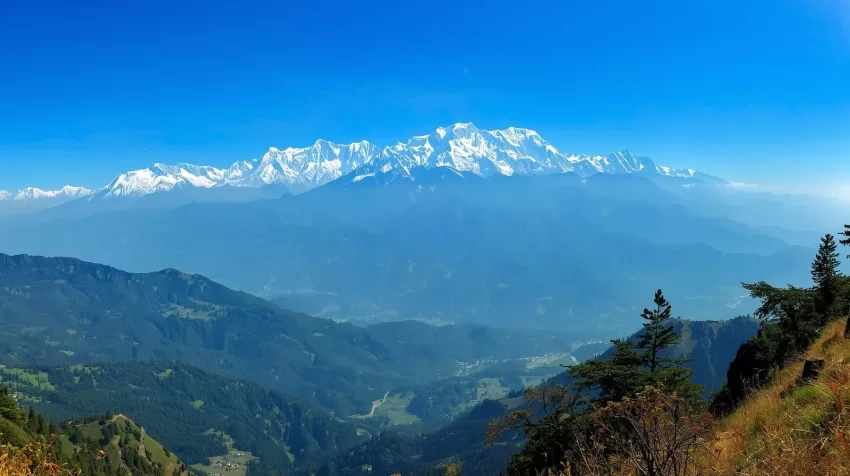 himalayas as visible from Kausani